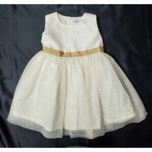Carter's Just One You Gold Polka Dot baby Dress sz 18 months